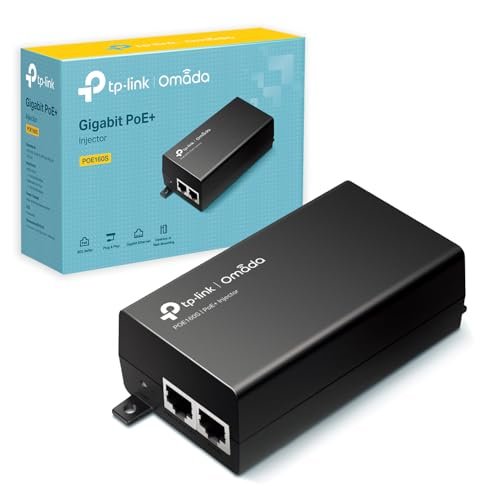 TP-Link 802.3at/af Gigabit PoE Injector | Non-PoE to PoE Adapter | Supplies PoE (15.4W) or PoE+ (30W) | Plug & Play | Desktop/Wall-Mount | Distance Up to 100m (PoE160S)