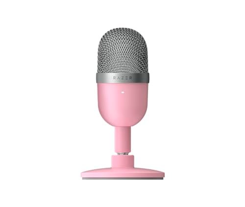 Razer Seiren Mini - USB Condenser Microphone for Streaming (Compact with Supercardioid Polar Pattern, Tiltable Stand, Integrated Shock Absorber) Quartz Pink