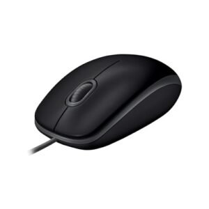 Logitech B110 Wired USB Mouse, Silent Buttons, Comfortable Full-Size Use Design, Ambidextrous PC / Mac / Laptop - Grey
