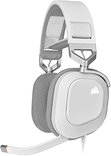 Corsair HS80 RGB USB Gaming Headset - Dolby 7.1 Surround Sound - Broadcast Quality Microphone - iCUE Compatible - PC - White