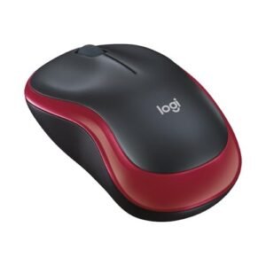 Logitech M185 Wireless Mouse, 2.4GHz with USB Mini Receiver, 12-Month Battery Life, 1000 DPI Optical Tracking, Ambidextrous, Compatible with PC, Mac, Laptop - Red