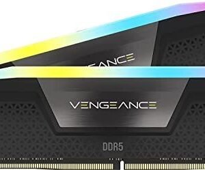 CORSAIR VENGEANCE RGB DDR5 RAM 32GB (2x16GB) 6000MHz CL36 Intel XMP iCUE Compatible Computer Memory - Black (CMH32GX5M2E6000C36)