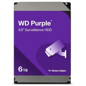 WD Purple 6TB Surveillance 3.5" Internal Hard Drive, AllFrame Technology, 180BT/yr, 256MB Cache, 3 Year Warranty
