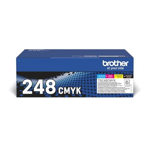 BROTHER TN-248BK/TN-248C/TN-248M/TN-248Y Toner Cartridges, Black/Cyan/Magenta/Yellow, Multi-Pack, Standard Yield, Includes  Toner Cartridges, Genuine Supplies