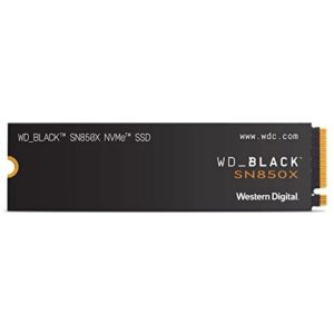 WD_BLACK SN850X 2TB SSD, M.2 2280 NVMe SSD, Read speeds up to 7300 MB/s, Write speeds up to 6,600 MB/s, Gaming Expansion SSD, PCIe Gen4 NVMe, High Performance Internal SSD, Black