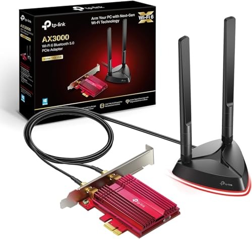TP-LINK AX3000 Wi-Fi 6 Bluetooth 5.2 PCI Express Adapter with Two Antennas, Intel AX200, PCIe Network Interface Card for Desktop, Low-Profile Bracket Included ( Archer TX3000E)