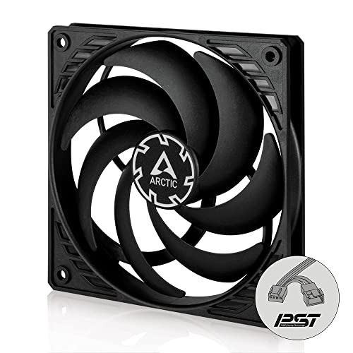 ARCTIC P12 Slim PWM PST - PC Fan, 120mm Fan, PC Case Fan with PWM Sharing Technology (PST), Pressure-optimised, Quiet motor, Computer, Extra slim, 300-2100 rpm - Black