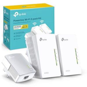 TP-Link TL-WPA4220 TKIT 2-Port Powerline Adapter WiFi Starter Kit, Range Extender, Broadband/WiFi Extender, WiFi Booster/Hotspot, No Configuration Required, UK Plug