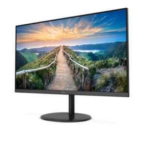 AOC Q24V4EA - 24 Inch QHD Monitor, 75Hz, 4ms, IPS, Adaptive Sync, Speakers, FlickerFree (2560x1440 @ 75Hz, 250cd/m, HDMI 1.4 x 1, DisplayPort 1.2 x 1 ), black