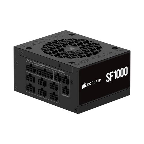 CORSAIR SF1000 (2024) Fully Modular Low Noise 80 PLUS Platinum ATX Power Supply  ATX 3.1 Compliant  PCIe 5.1 Ready  SFX-to-ATX Bracket Included  Black