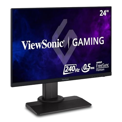ViewSonic OMNI XG2431 24 Inch 1080p 0.5ms 240Hz Gaming Monitor with AMD FreeSync Premium, Advanced Ergonomics, Eye Care, HDMI and DisplayPort for Esports, Black