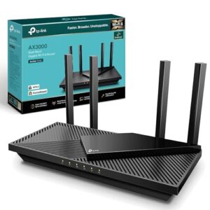 TP-Link Archer AX55 AX3000Mbps WiFi 6 Router, WiFi Router, Gigabit Ports, Internet Booster, WiFi Booster, Ultra-Low Latency, 160MHZ Bandwidth, EasyMesh, WPA3, Ideal for Gaming, Compatible with Alexa