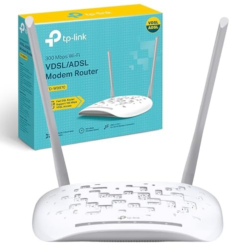 TP-Link TD-W9970 300 Mbps Wireless N USB VDSL/ADSL Modem Router, 4G Router Option with USB 2.0 Port, Up To 100 Mbps VDSL And 300 Mbps WiFi Speeds, Maximised Range, 4xFast Ports, Tether App, Easy Setup