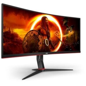AOC Gaming CU34G2XP - 34 Inch WQHD Curved Monitor, VA, 180Hz, 1ms GtG, HDR400, Height Adjust, Game Mode, Speakers (3440 x 1440, 400 cd/m HDMI 2.0 / DP 1.4)