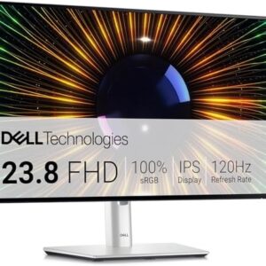 Dell U2424H UltraSharp 24 Inch FHD (1920x1080) Monitor, 120Hz, IPS, 5ms, 98% DCI-P3, 2x USB-C, 2x DisplayPort, HDMI, 3x USB, 3 Year Warranty, Silver