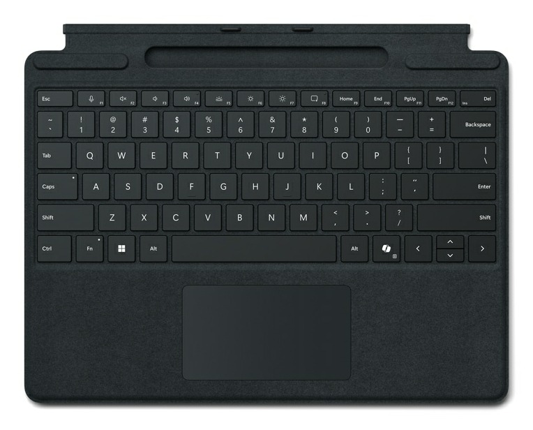 Surface Pro X/8/9 Signature Keyboard with Copilot Button and Pen Storage - Black