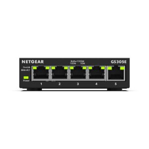 NETGEAR 5 Port Gigabit Ethernet Managed Network Switch (GS305E) - Desktop or Wall Mount, Home Network Hub, Office Ethernet Splitter, Silent Operation