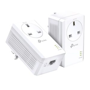 TP-Link TL-PA7017P KIT Gigabit Passthrough Powerline Starter Kit, Data transfer speed Up To 1000 Mbps, Ideal for HD/3D/4K video streaming and Online Gaming, No Configuration required, UK Plug
