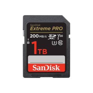 SanDisk 1TB Extreme PRO SDXC card, SD Card, V30 Memory Card, V30 up to 200 MB/s, RescuePro Deluxe data recovery software, SanDisk QuickFlow-Technology, UHS-I, Class 10, U3,