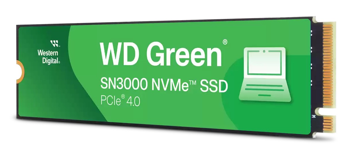 WD Green SN3000 SSD 500GB M.2 2280 PCIe Gen4 NVMe