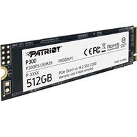 Patriot P300 (P300P512GM28) 512GB NVMe SSD, M.2 Interface, PCIe Gen3, 2280, Read 1700MB/s, Write 1100MB/s, 3 Year Warranty