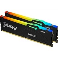 Kingston FURY Beast KF560C36BBE2AK2-32 RGB 32GB (2x16GB) System Memory, DDR5, 6000MHz, Black, 288 Pin, 1.35v, CL36, AMD EXPO Certified