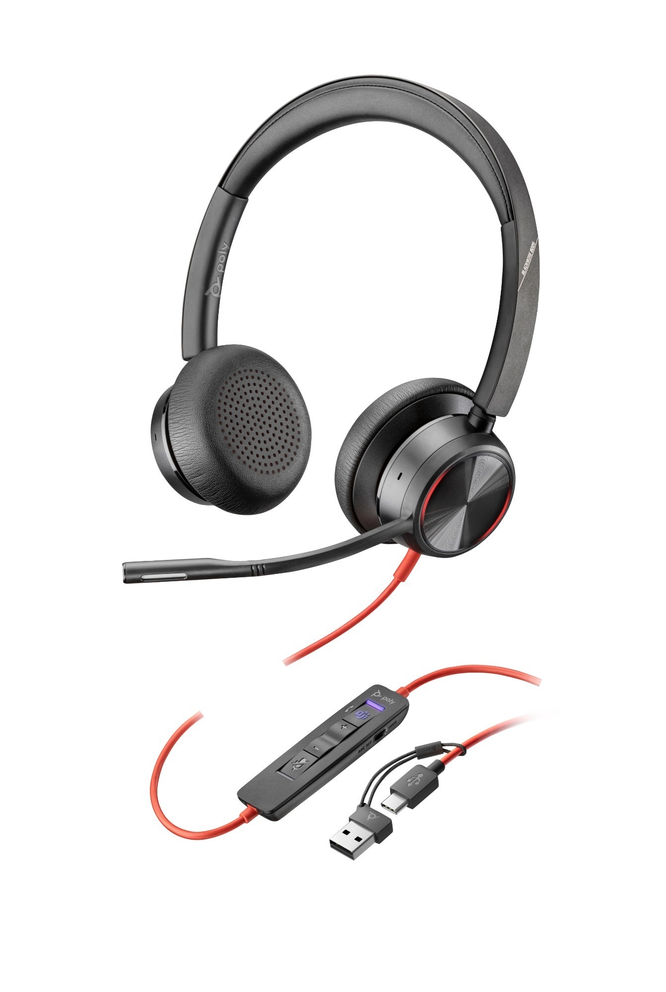 Poly Blackwire 8225 Stereo USB-C Headset +USB-C/A